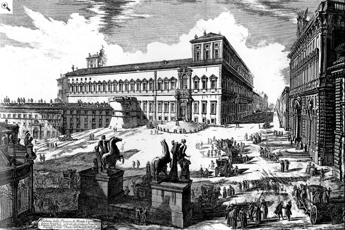 Palazzo del Quirinale, 1750 ca. Incisione di Giovanni Battista Piranesi
